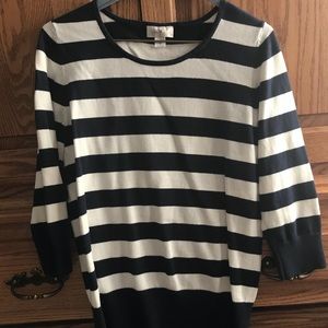 Ann Taylor Loft Navy and White Sweater